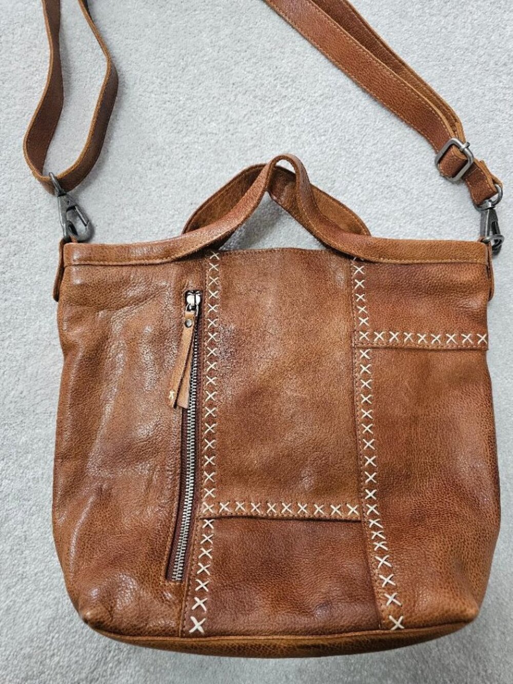 Latico Leathers Cognac Frankie Crossbody/Shoulder Bag